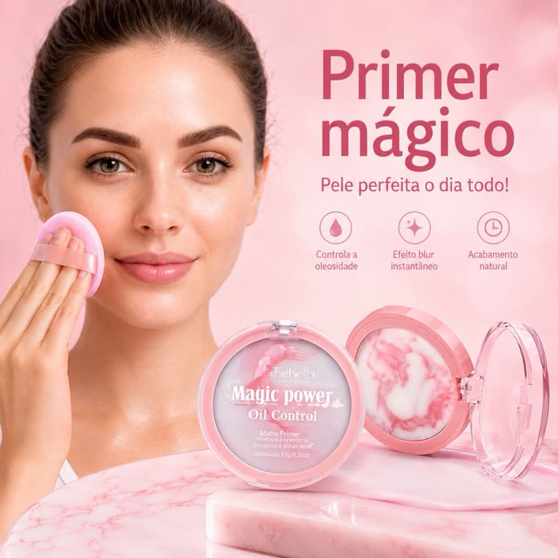 Magic Power Primer Matte Cream to Powder Pele Seladasem Poros a prova d’agua , Livre da Oleosidade