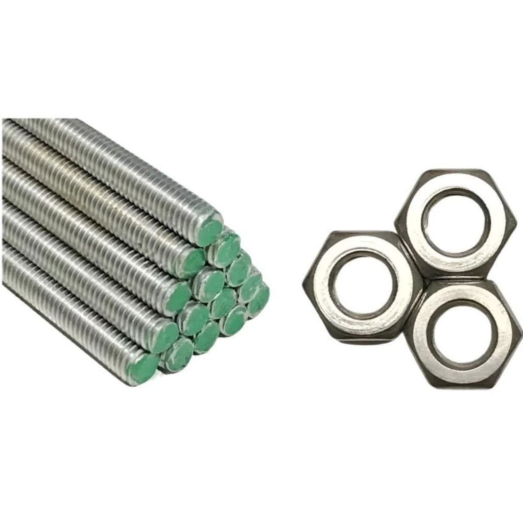 3 Barras roscada 1/2 x 1metro inox + 12 porcas + 12 arruelas 1/2 inox
