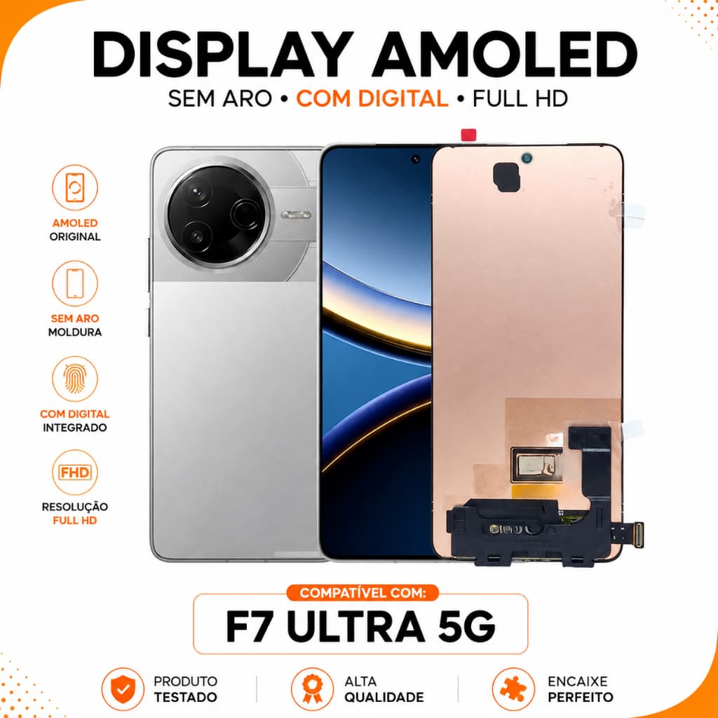Display Poco F7 Ultra 5G Tela Oled Amoled Original Sem Aro Moldura Frontal Com Digital