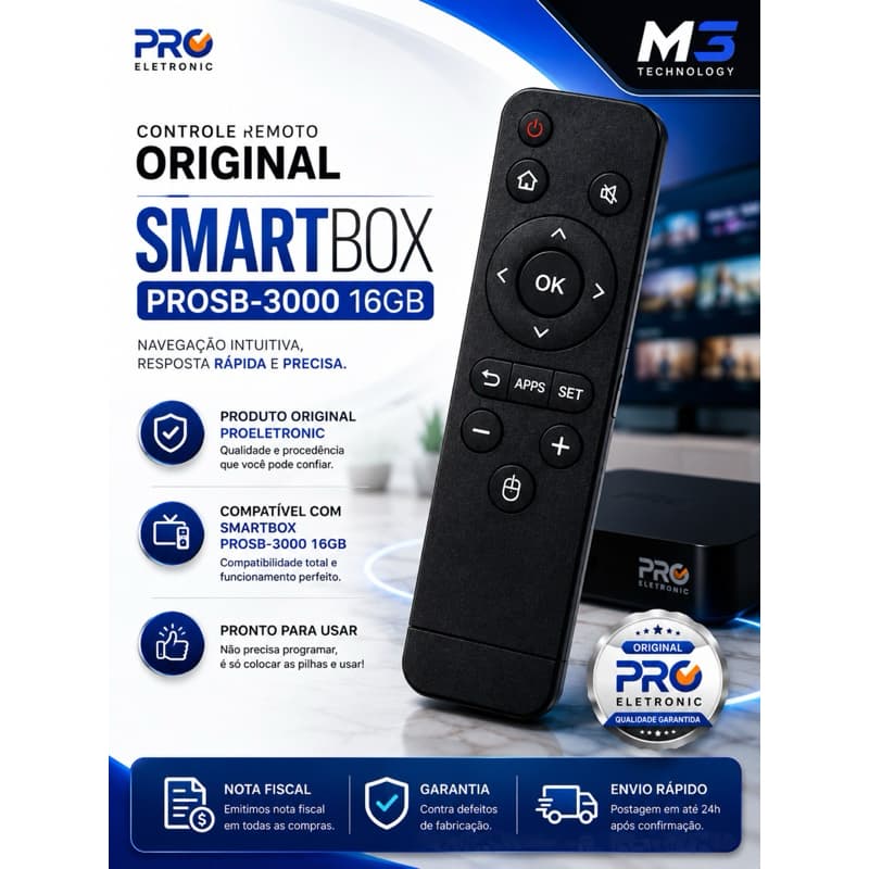 Controle Remoto Box Tv Proeletronic Smart Tv