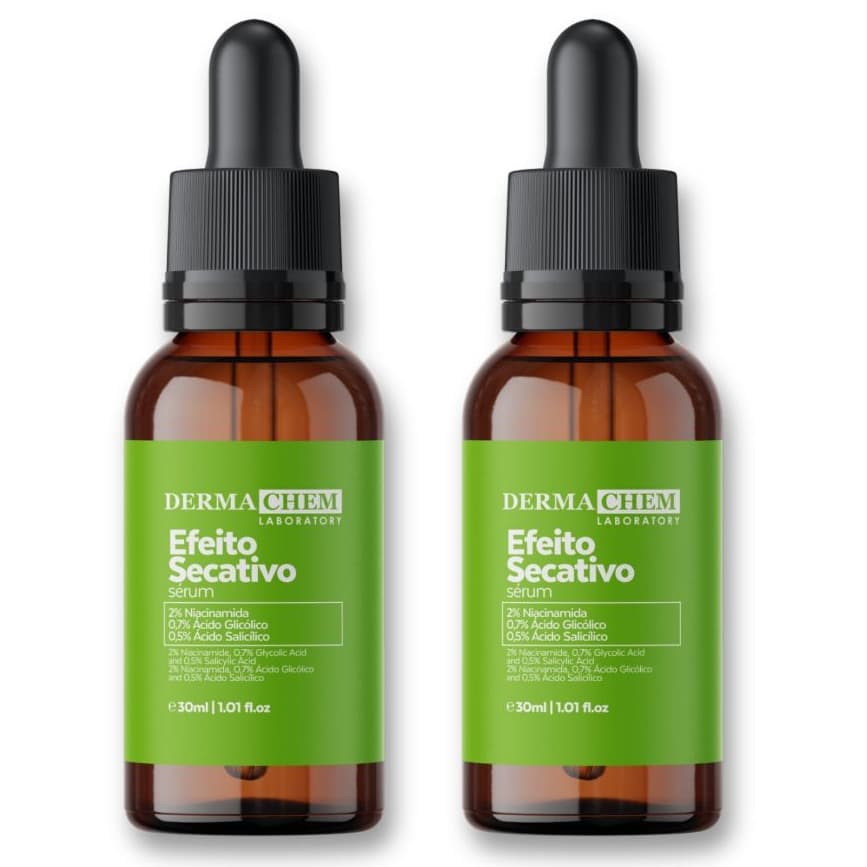 Kit 2 Séruns Efeito Secativo Dermachem 30ml Controle da Oleosidade e Skincare Facial