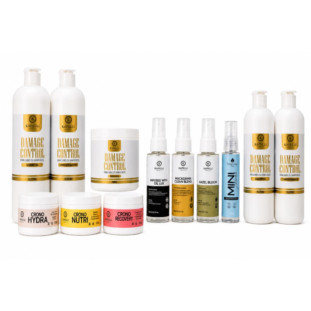 Combo Damage Cabelos Danificados 12x1 - Shampoo, condicionador, óleo, Body Splash, cronograma capillar e máscara