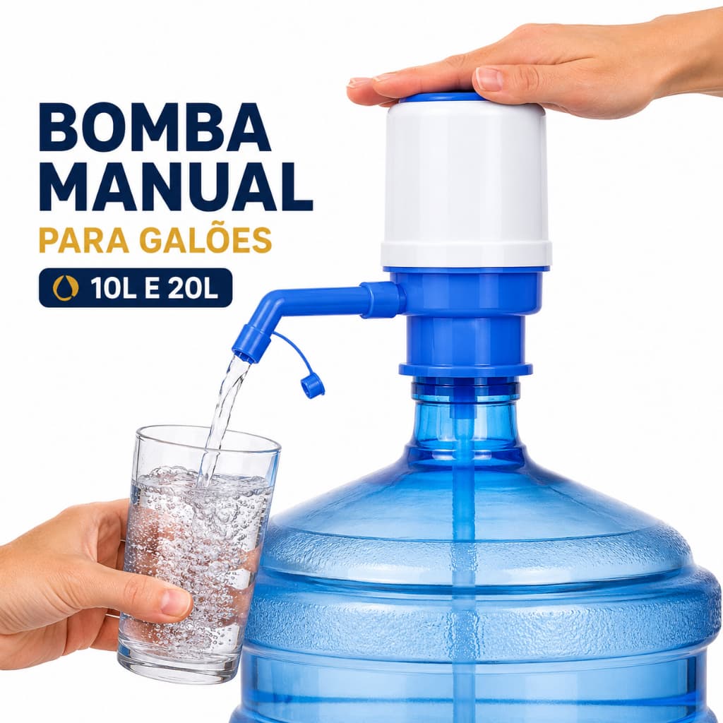 Bomba Manual Para Galão Universal De Água 10L 20L Dispenser Bebedouro Água Fácil Instalação