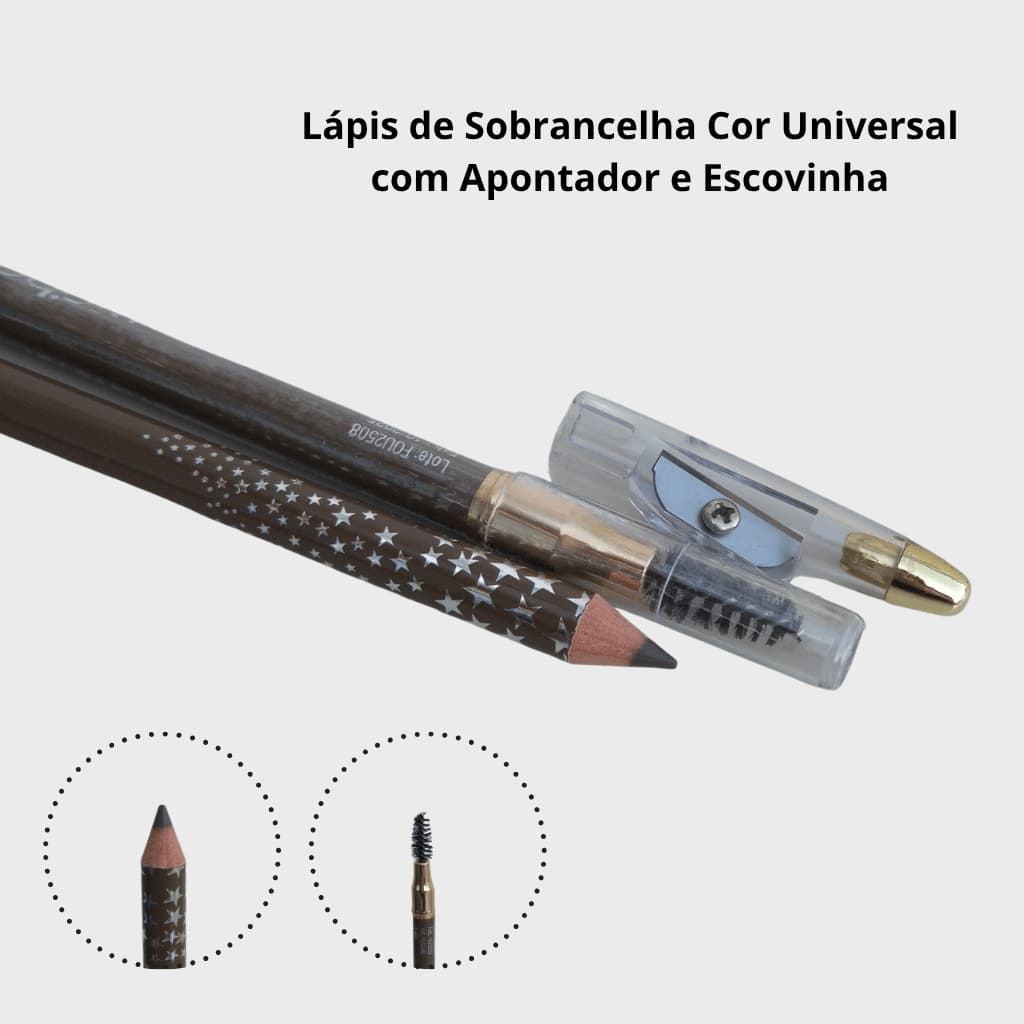 Lápis para Sobrancelha Cor Universal Mahav Escova e Apontador