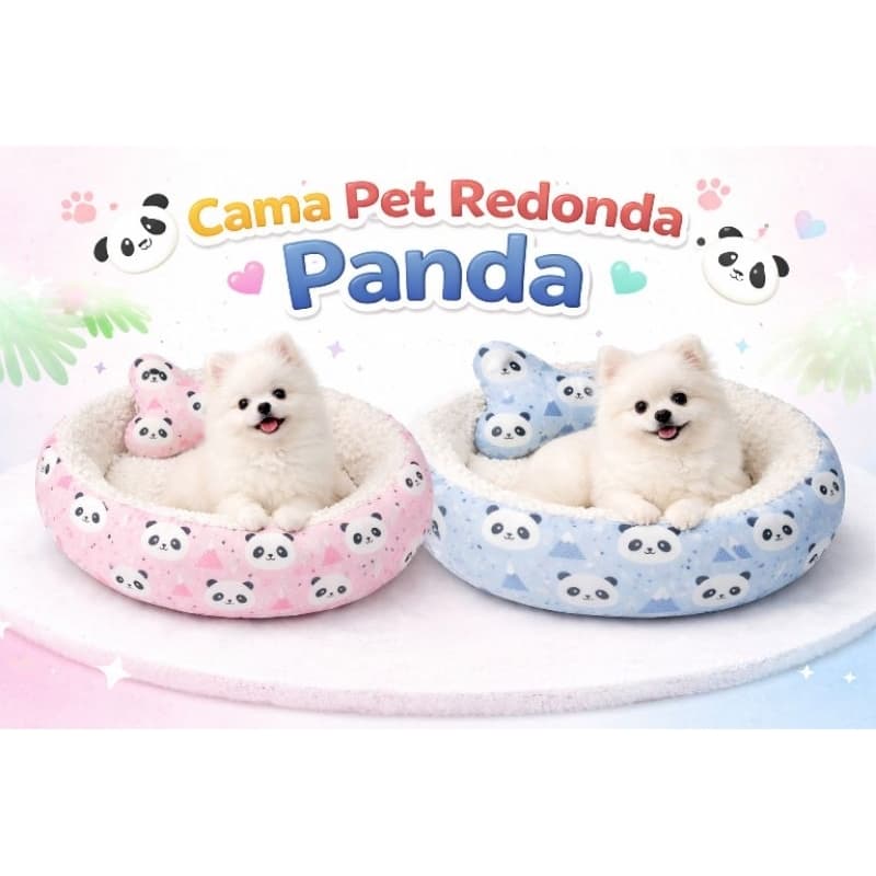 Cama caminha Serpha panda quentinha para cães e gatos