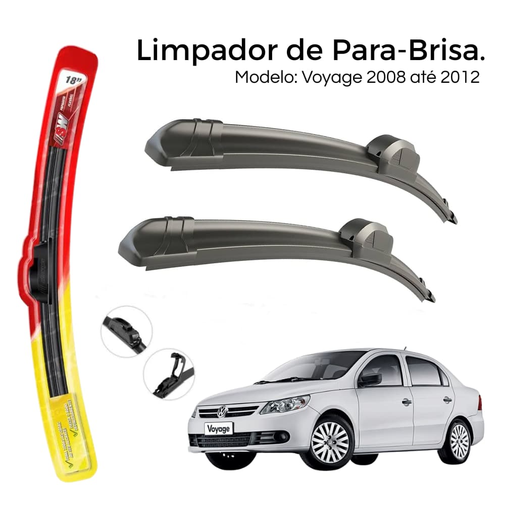 Jogo de Palheta Para Limpador de Para-brisa Volkswagen Voyage 2008 até 2012