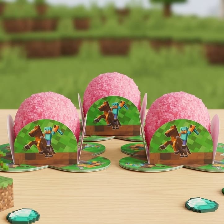 MINECRAFT Forminhas 4 Pétalas Nº 6 para Doces Docinhos Festa Aniversário