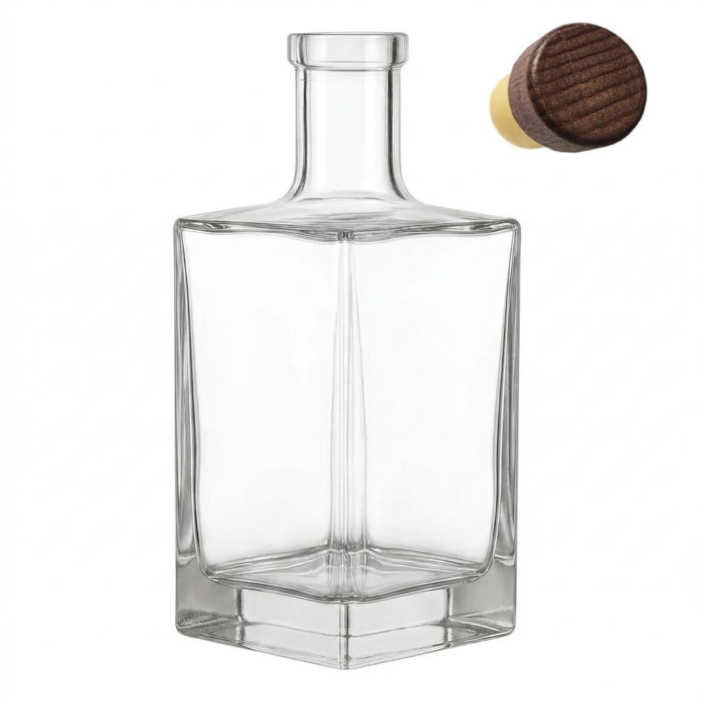 Garrafa de Vidro Cube Alta 500 ml Luxo para Eventos Decoração Azeites Bebidas em geral - Cx c/ 1 un