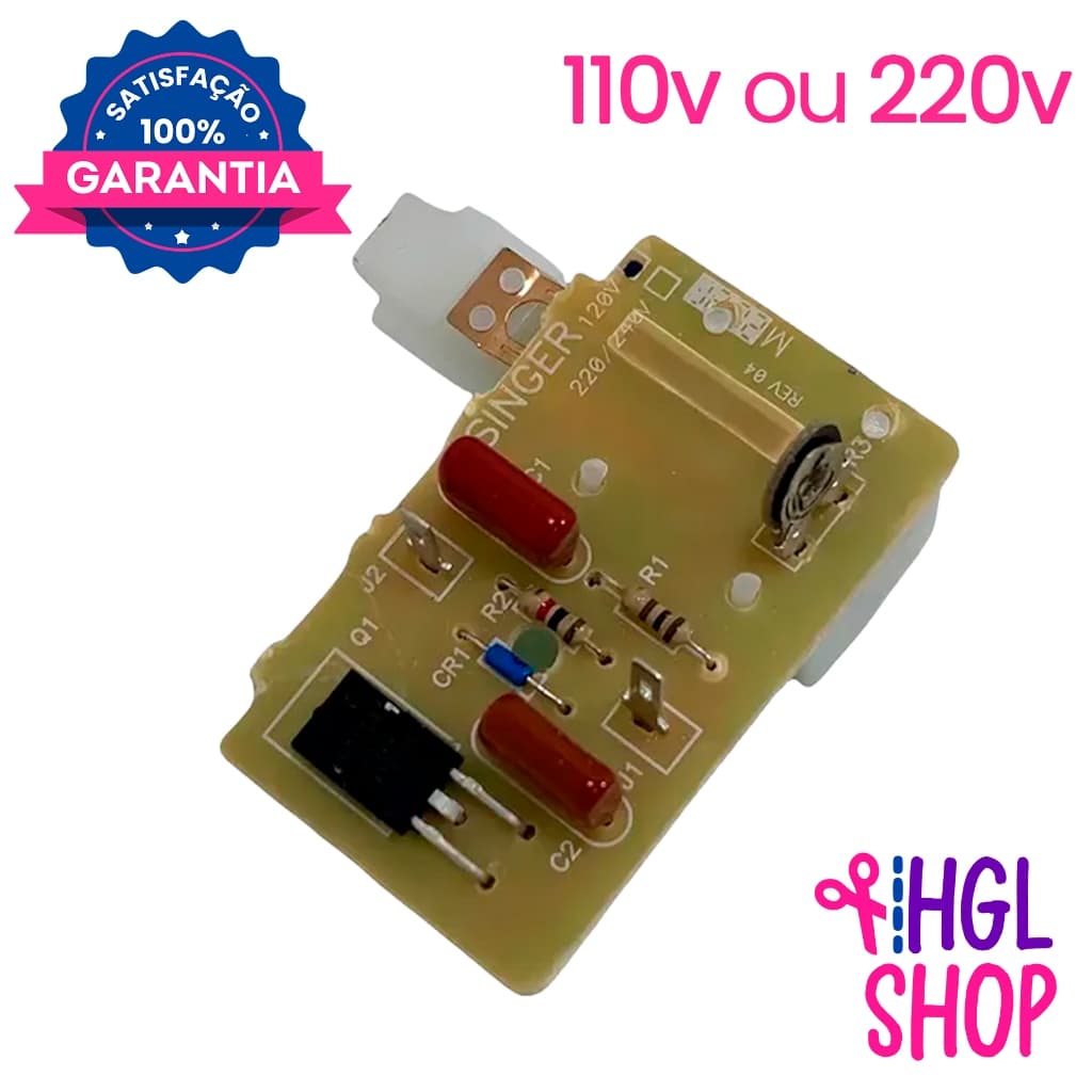 Circuito Placa p/ Pedal Maquina de Costura Singer Controlador de Velocidade Eletronico 110v 220v