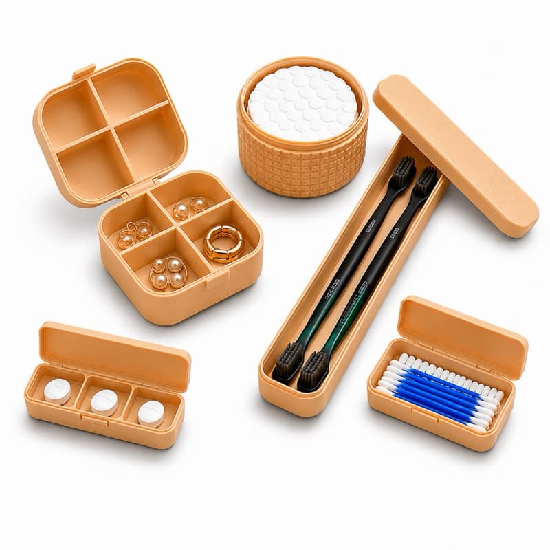 Kit Organizador de Viagem Necessaire Higiene Pessoal Joias Algodão Cotonete Remédios