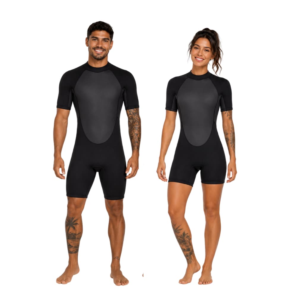 Roupa Borracha Short John Neoprene 3mm Unissex Surf Mergulho Natação