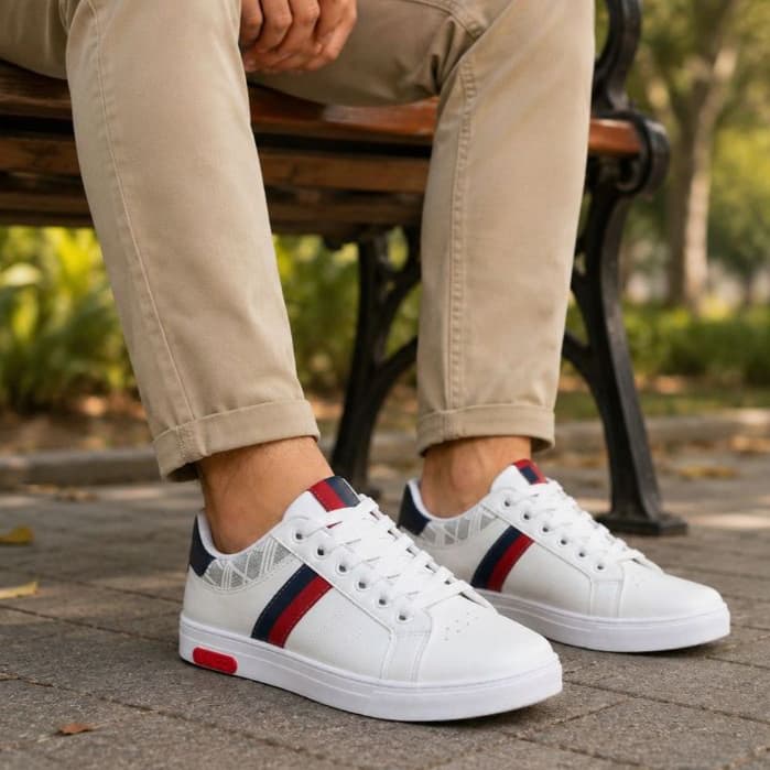 Tênis masculino preto e branco casual lançamento festas eventos ultra leve