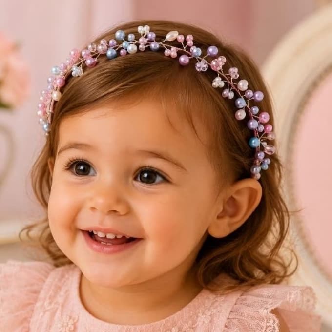 Tiara Princesa das Pérolas Candy Colors