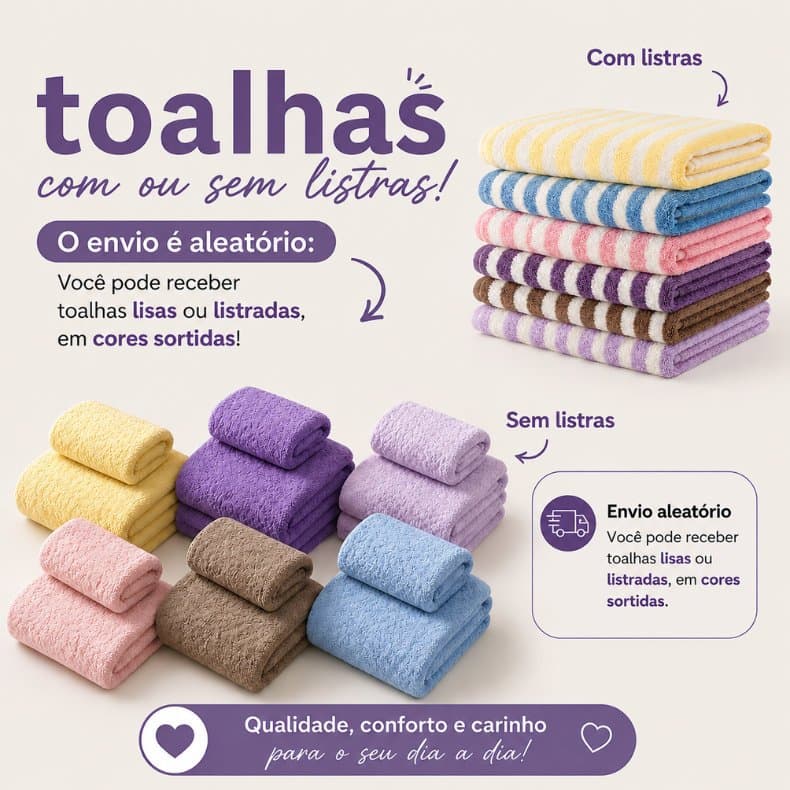 Kit 1 Toalha de Banho + 1 Toalha de Rosto em Microfibra, Macia Absorvente Secagem Rápida para Banheiro Academia Praia Vi