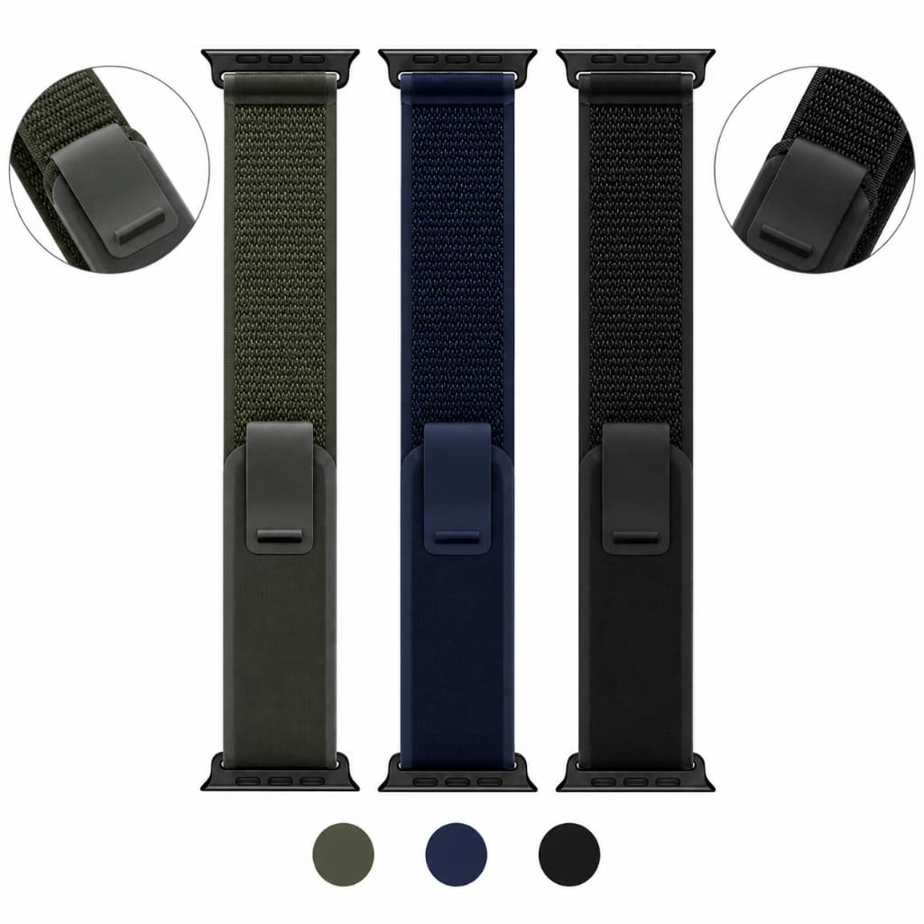 Pulseira Nylon Trail Loop Apple Watch Ultra Series Esportiva Watch Preto 49mm 46mm 45mm 44mm 42mm