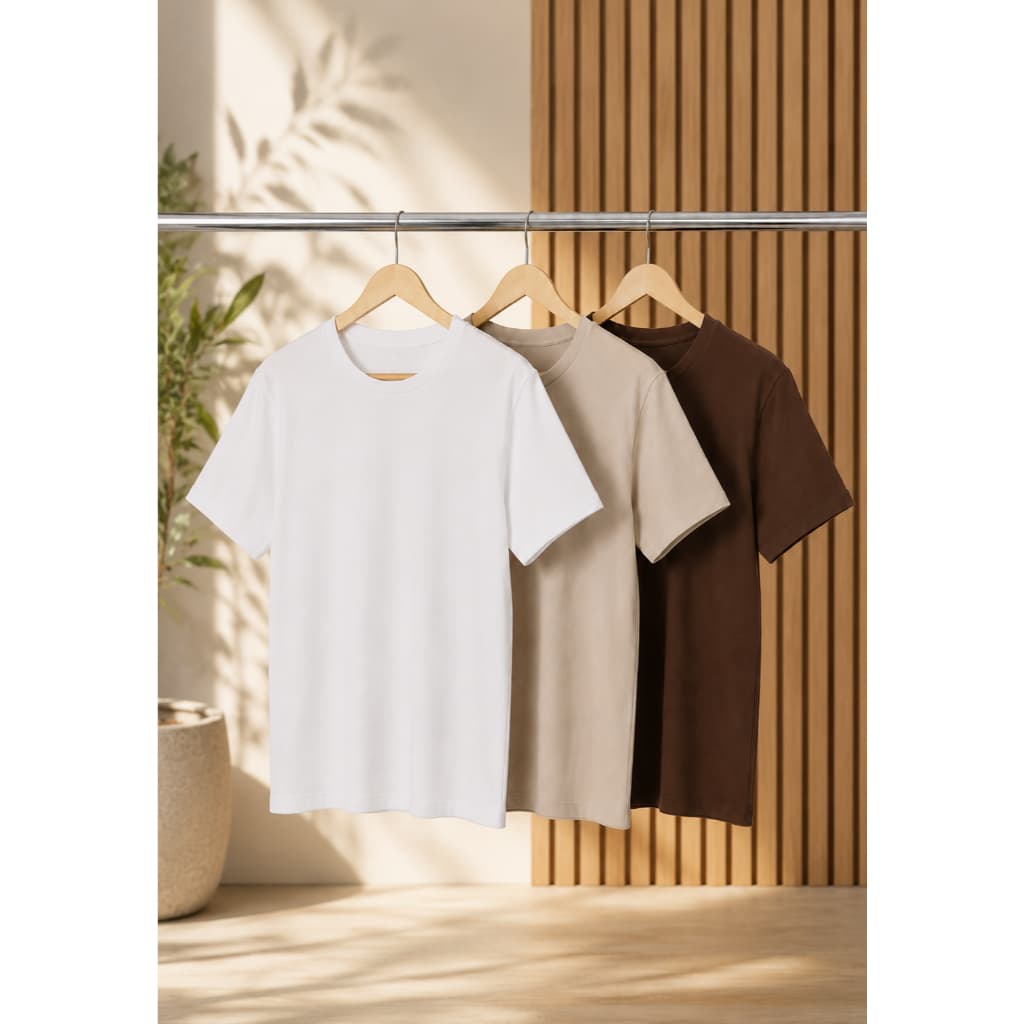 Kit 3 Camiseta Masculina Blusa 100% Algodão Camisa Lisa Premium Treino Academia