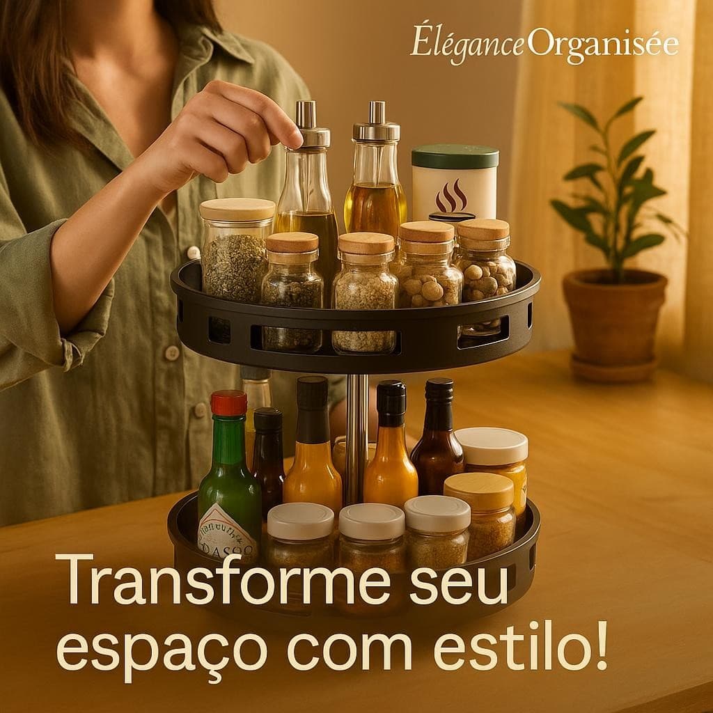 Organizador Rotativo Multiuso Giratorio 360 Graus Solucao Organizacional Pratico