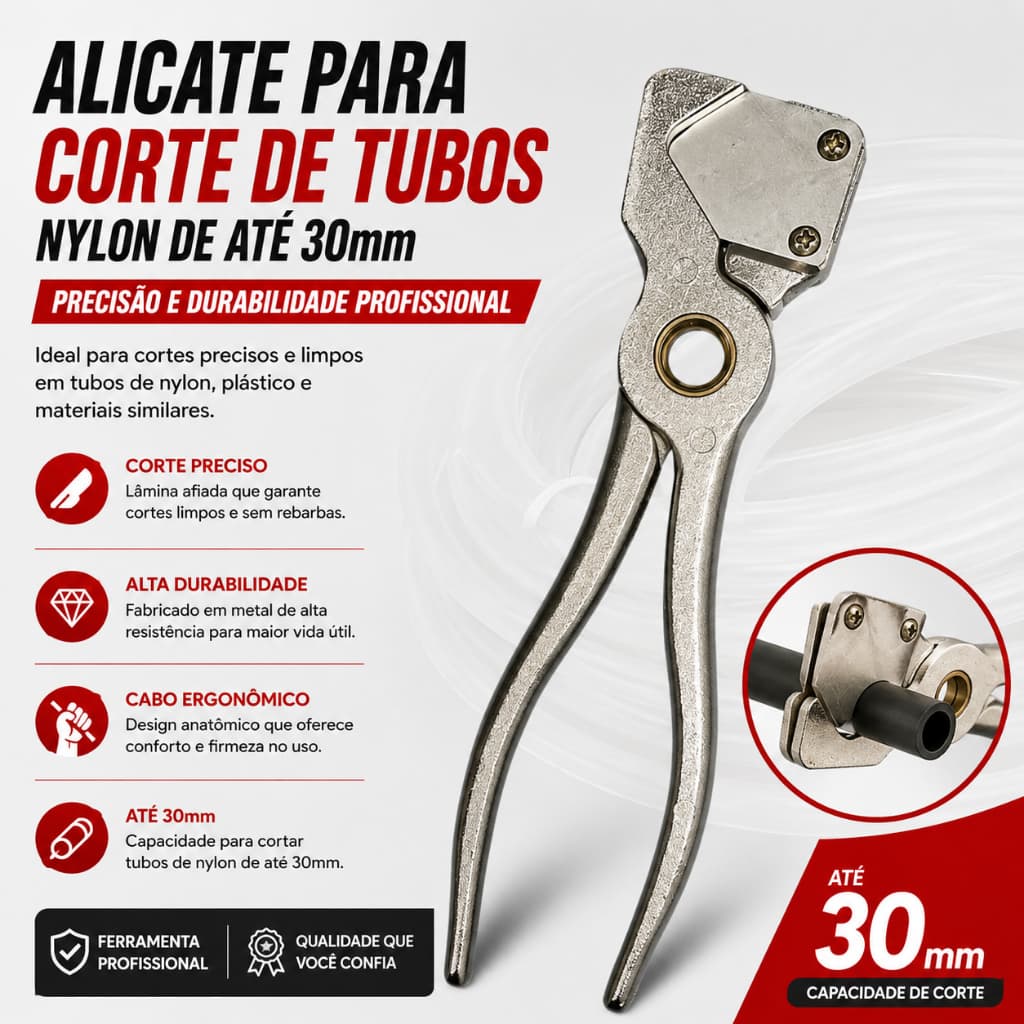 Alicate Para Corte de Tubos Nylons De Até 30mm Profissional Feito de Metal Resistente