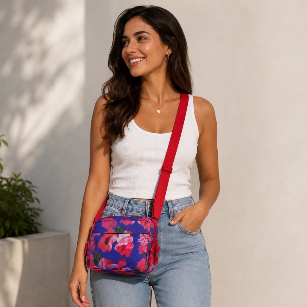 Bolsa Unissex Tiracolo Estampada Quadrada – Estilo Moderno e Versatilidade para o Dia a Dia!