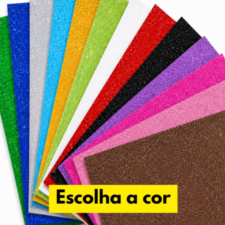 Kit 5 - 3 Placas De EVA com Glitter 40x48 Leonora Escolha a cor