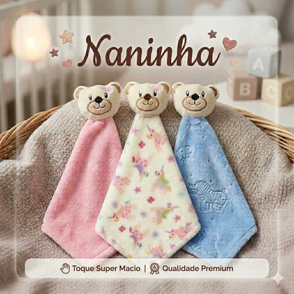 Naninha Para Bebê Macia Antialérgica Cheirinho Pelúcia Com Bichinho