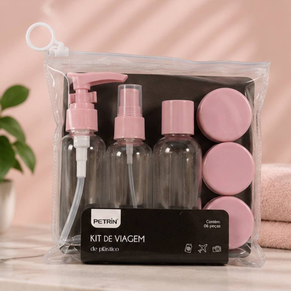 Kit Frascos Viagem Bagagem De Mão Porta Shampoo Condicionador Creme 6 Unidades