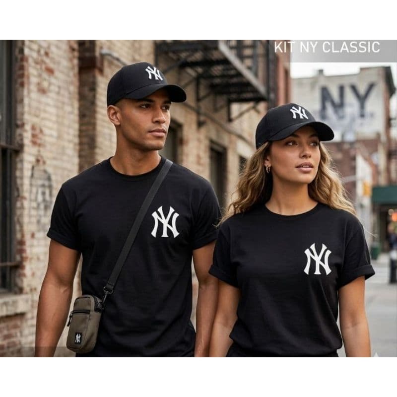Boné+Camiseta 100% Algodão Unissex Kit