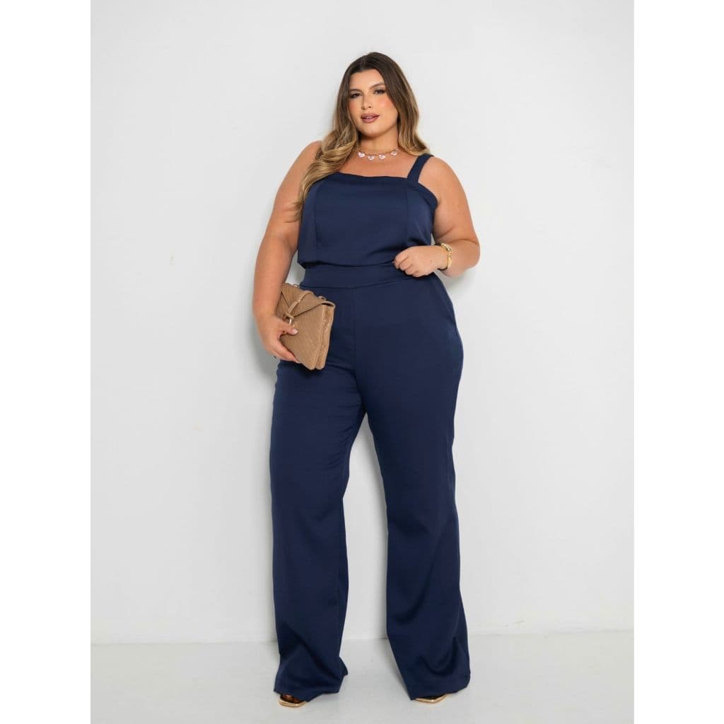 Conjunto Feminino Plus Size Regata e Calça Pantalona Alfaiataria Social Casual Inverno Moda Elegante