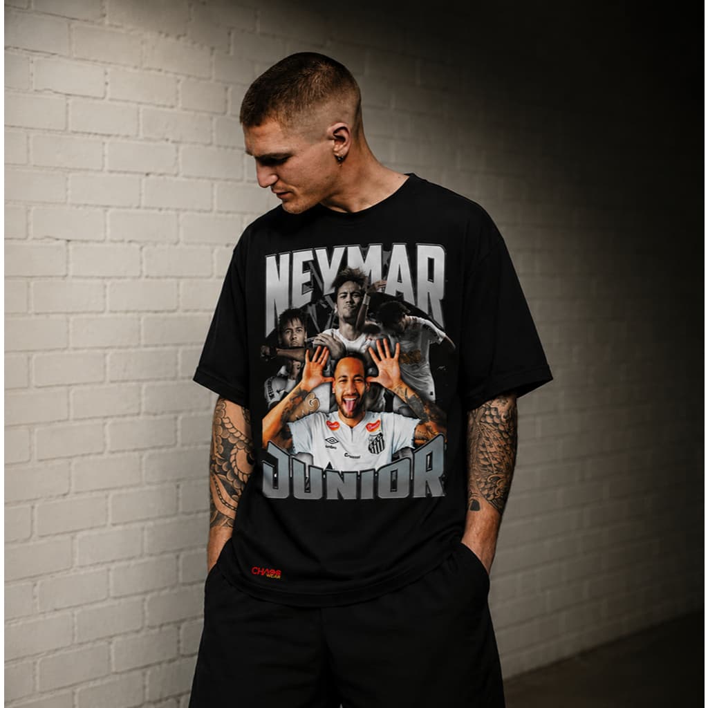 Camiseta Estampada Neymar Jr Menino Ney Santos 100% Algodão Camisa Personalizada Futebol NJR Unissex