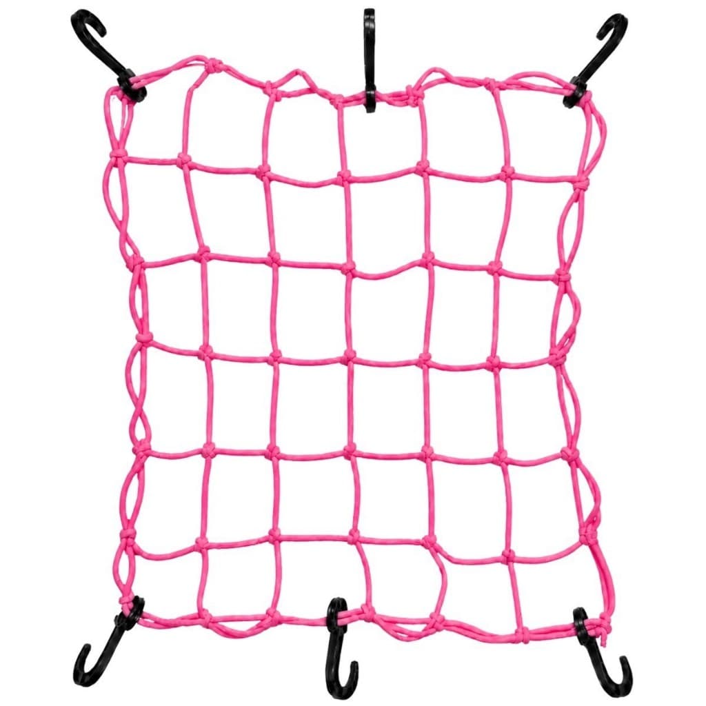 Rede Elástica Aranha Moto Bagageiro Redinha Rosa Pink 35x35 Gancho A Gancho