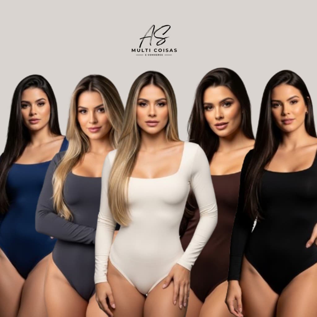 Kit 1 Body Gola Quadrada - Elegante Lisa Simples Suplex Elastano Moda Feminina