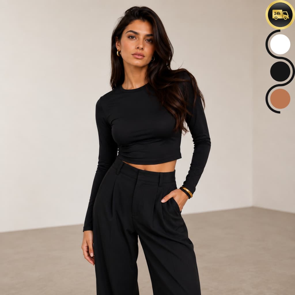 Blusa Manga Longa Feminina Gola Careca Premium Segunda Pele Elegante Inverno