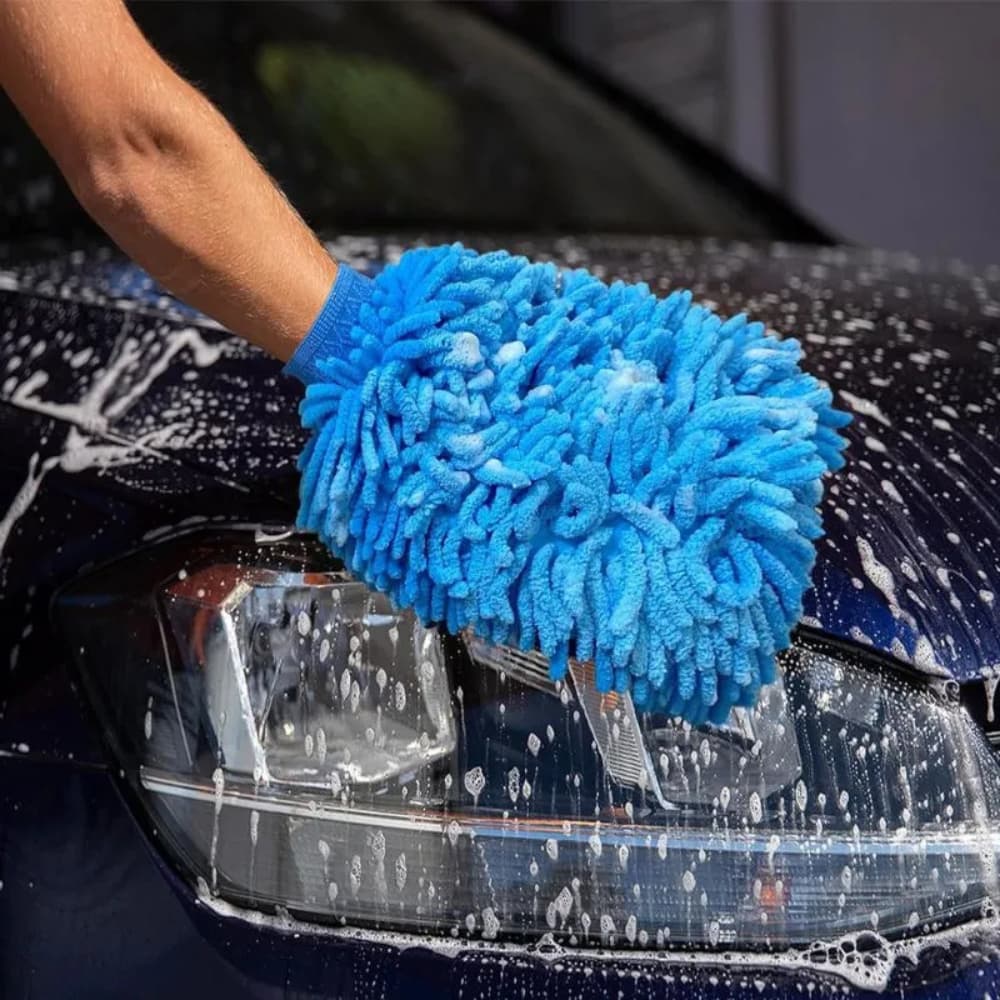 Luva de Microfibra Automotiva Não Risca para Lavar Carro Moto Limpeza Profissional Reutilizável Pano