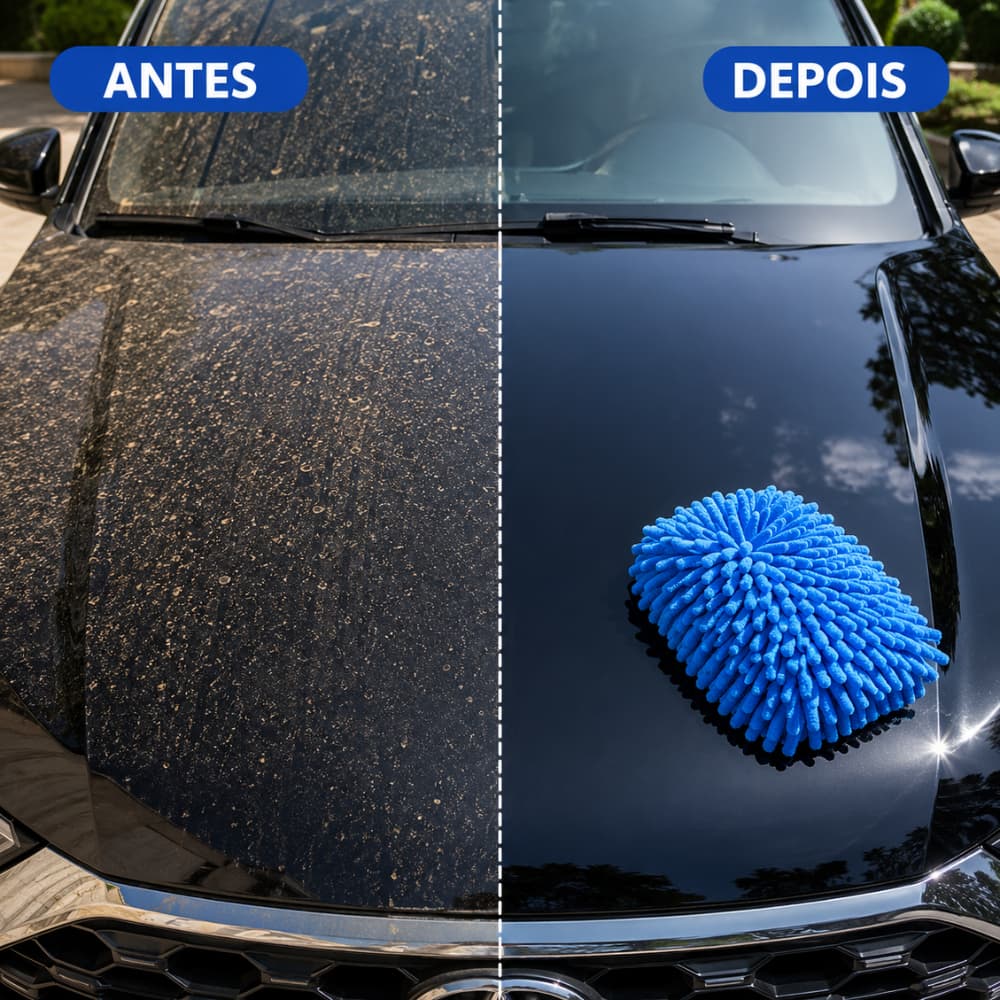 Kit Luva Microfibra Não Risca Automotiva Lava Carro Moto Faxina
