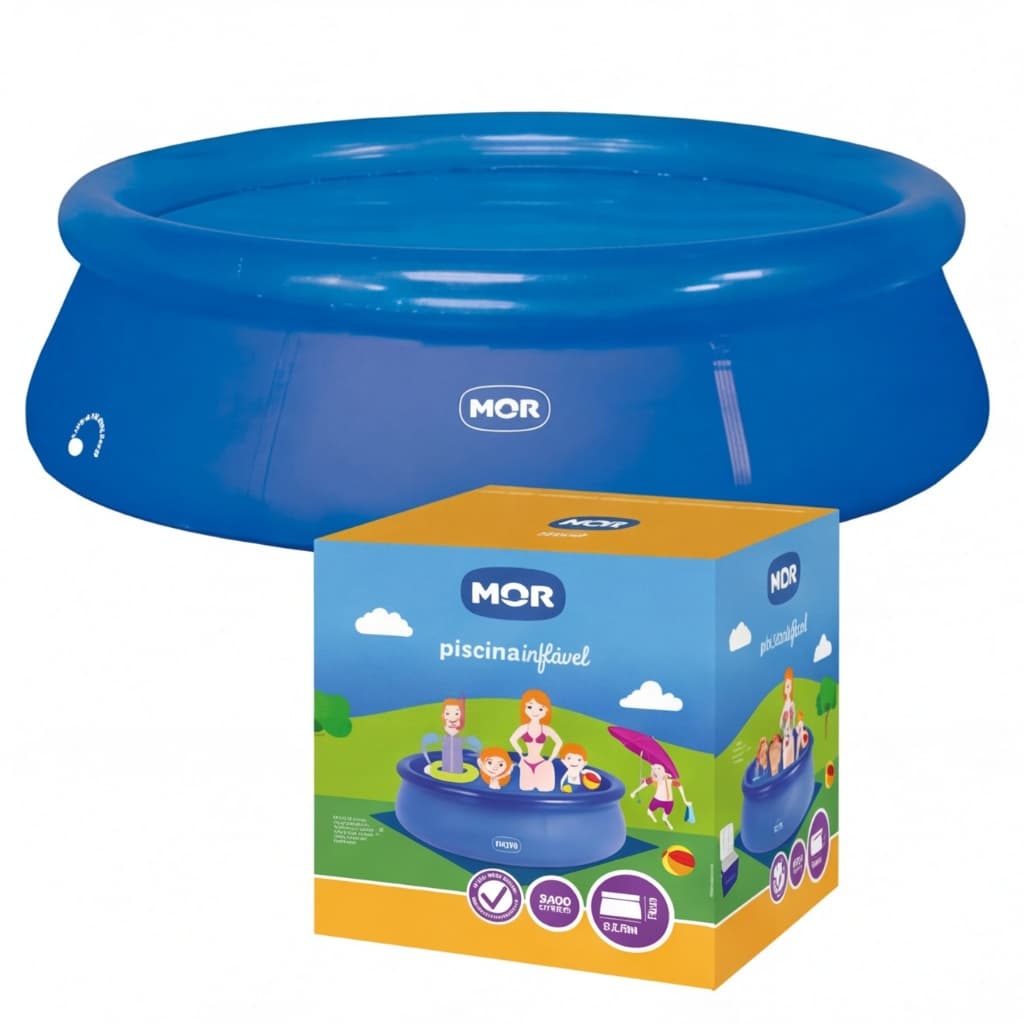Piscina Inflável 3.400 Litros Mor Original Redonda Grande Família Válvula Deságue Kit Reparo