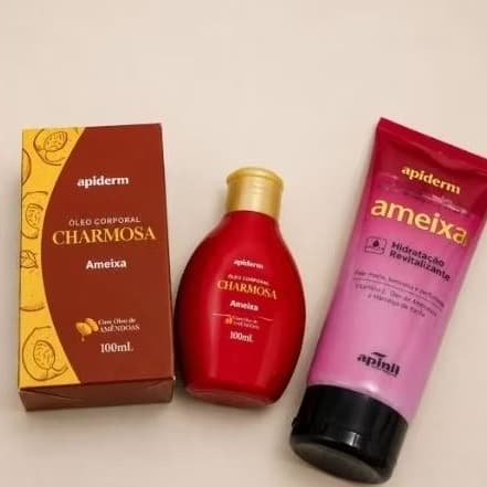 Kit loção hidratante e  óleo corporal ameixa Apnil