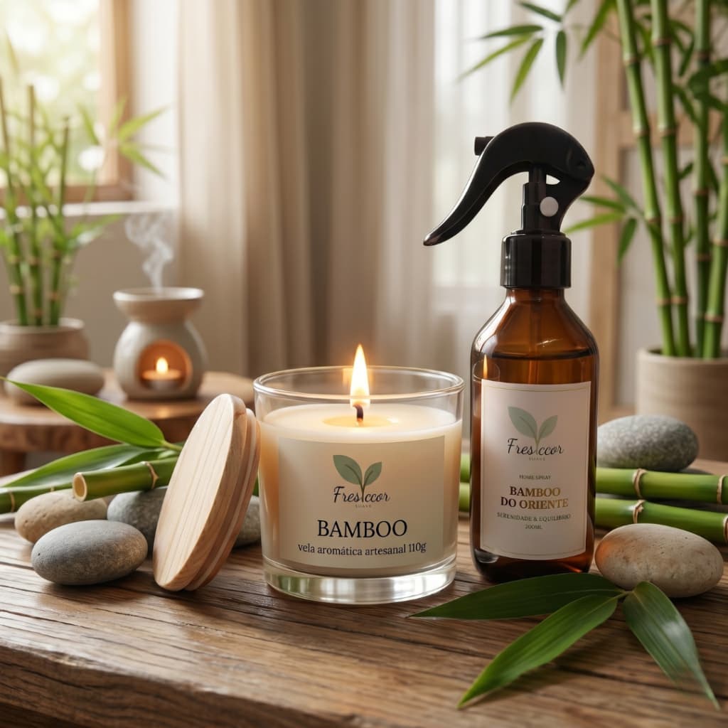Kit  Vela Aromática 110g + Home Spray 200ml - Diversos Aromas (Linha Premium)