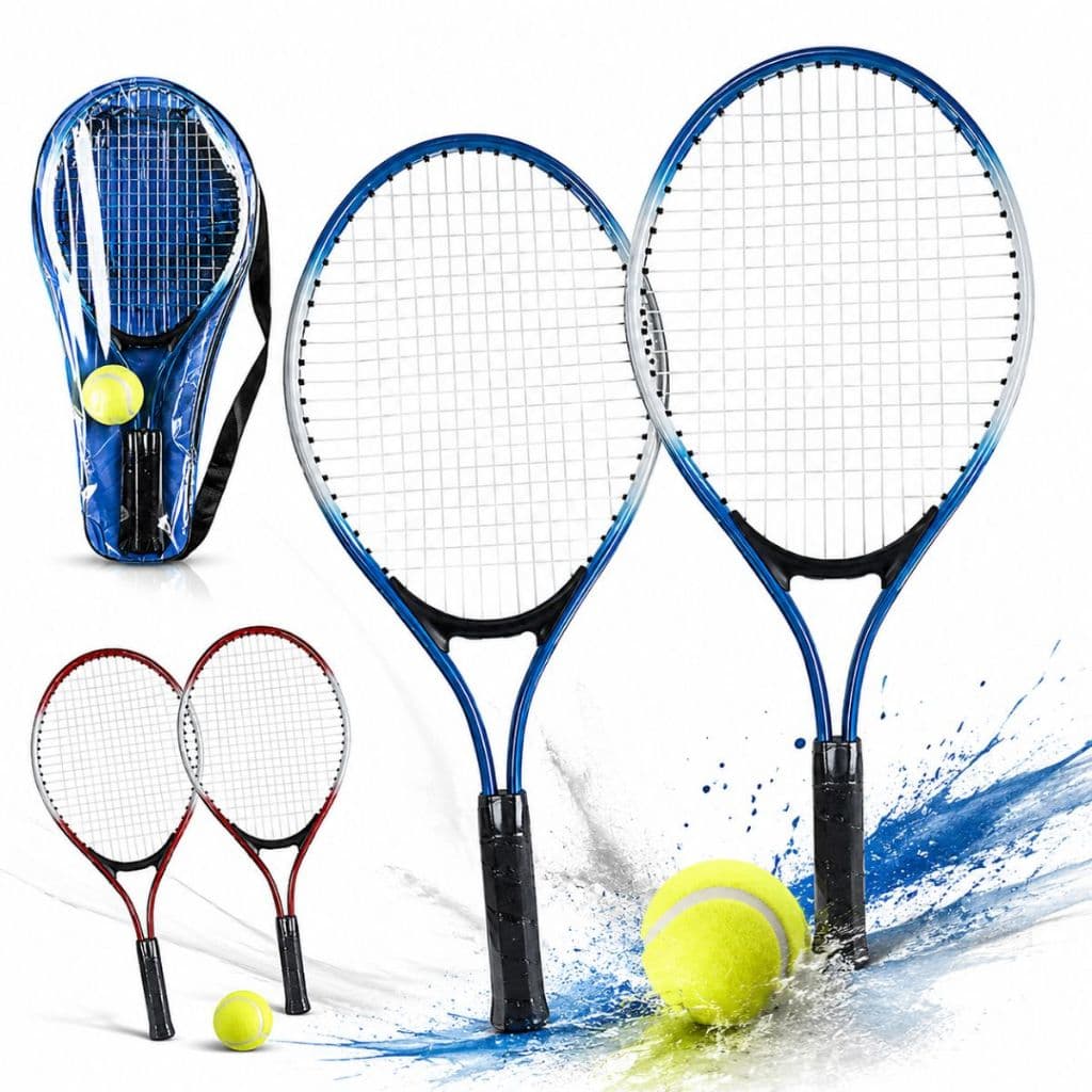 Kit  Iniciantes Tenis 2 Raquetes + Bola Profissional + Bolsa com Alça