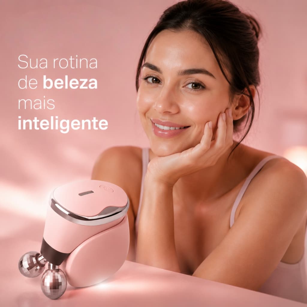 Massageador Facial Lifting com Microcorrente V-Line Rejuvenescedor Pele Firme Portátil