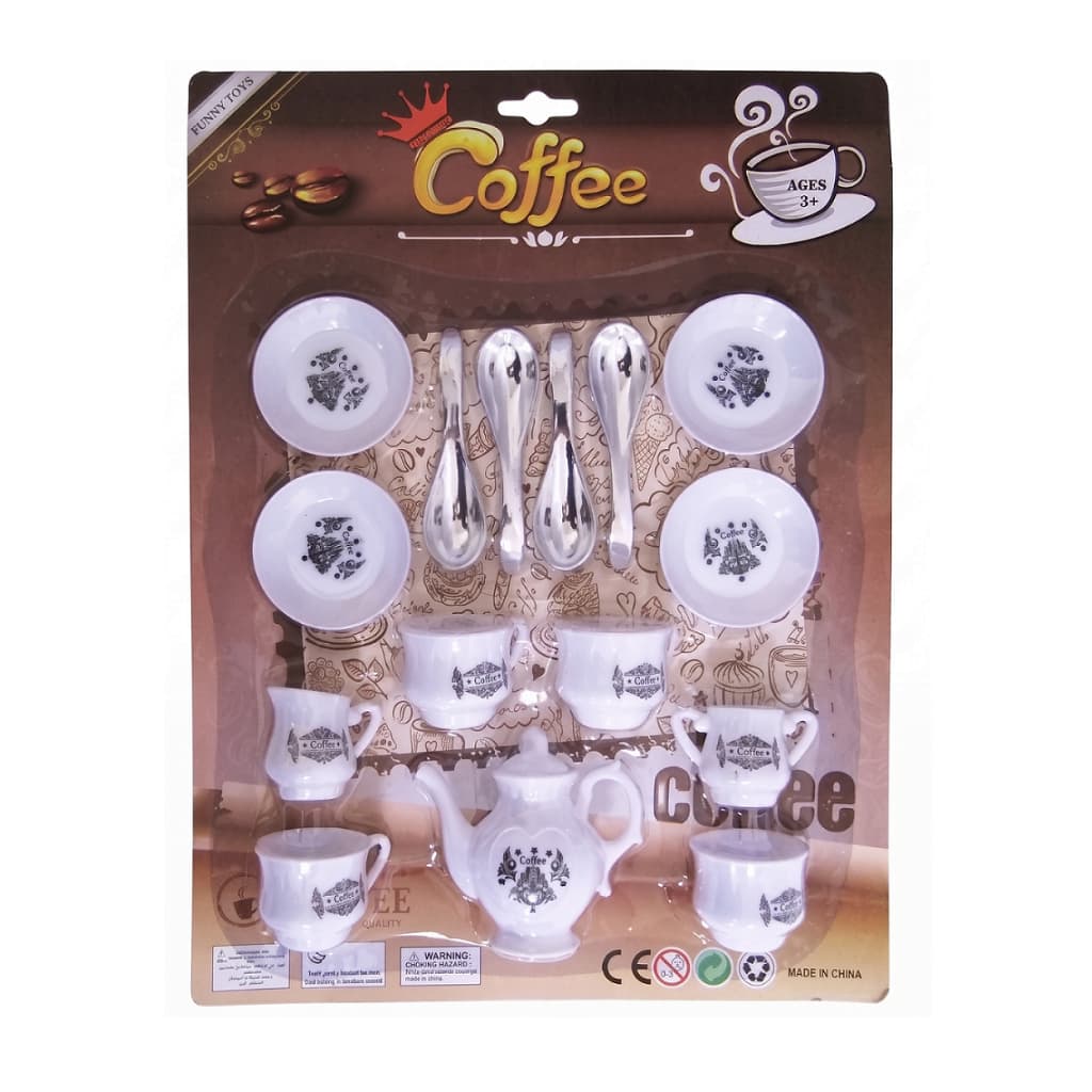 Kit Cozinha Completo Chá Café Infantil com Bule Xícaras 15 peças Diversão Crianças