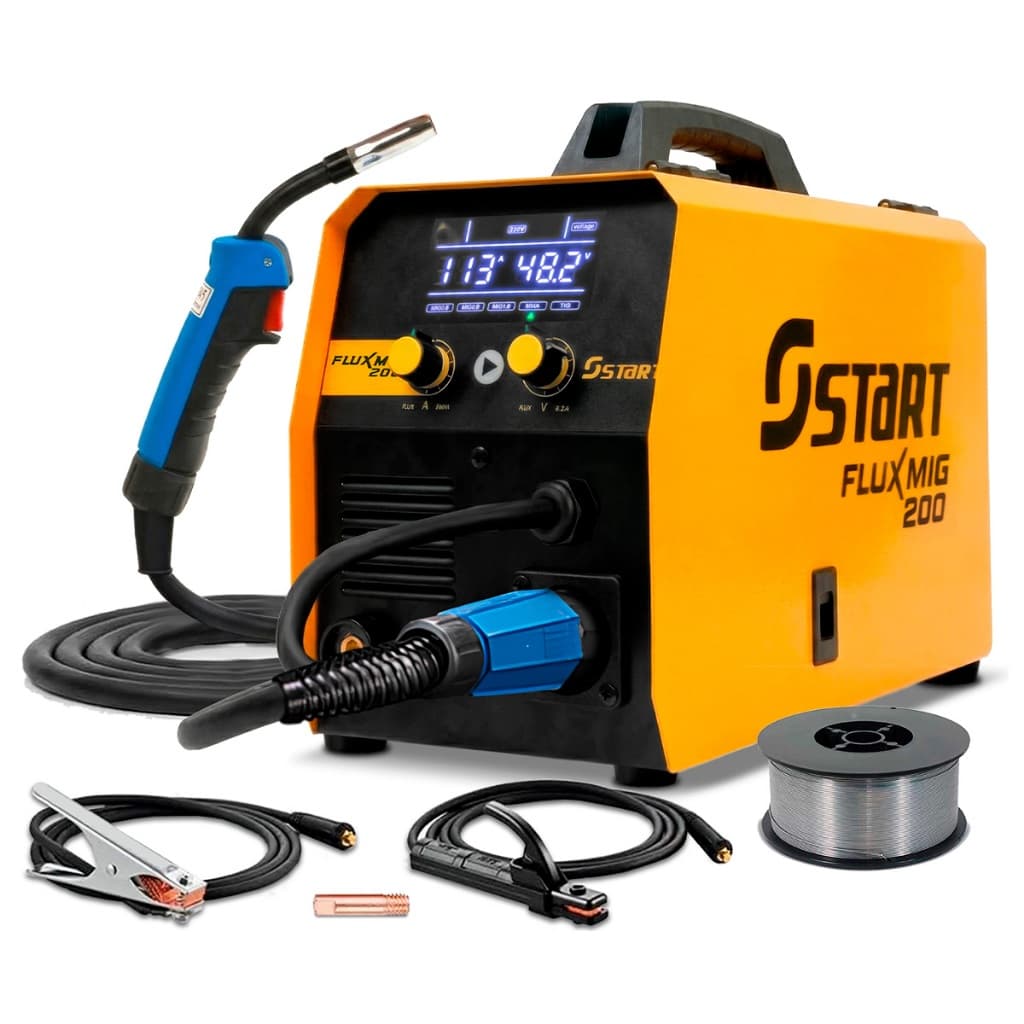 Maquina Inversora De Solda Start 220V Flux Mig 200 MMA TIG MIG Com Arame De Solda Mig Sem Gás 1kg