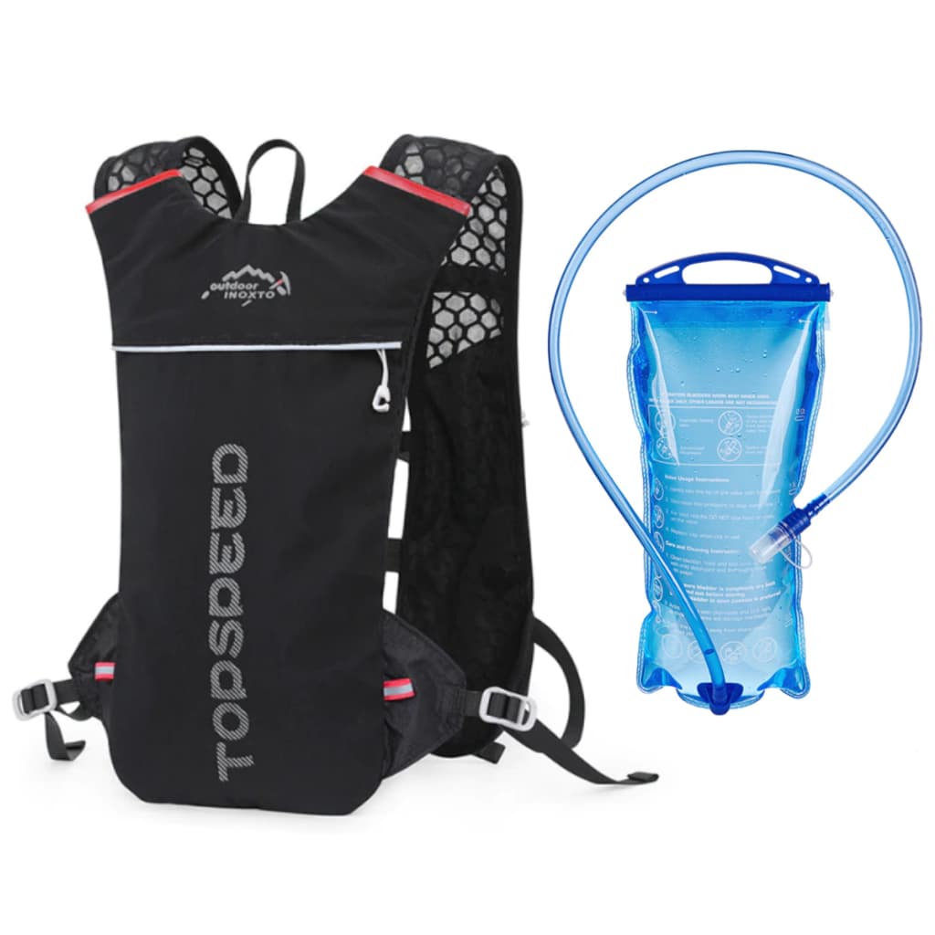Mochila de Hidratação Preto Corrida Esportes c/ Refil Água 5L