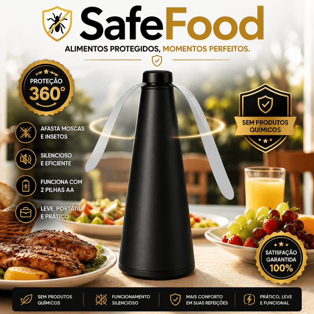 Ventilador Repelente Insetos Portatil 25cm Silencioso Design Moderno Preto