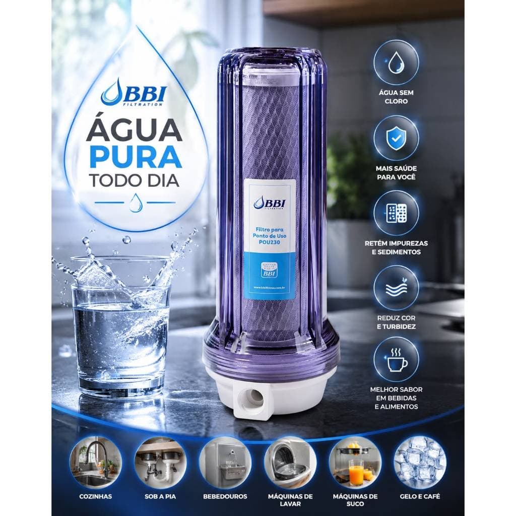 Filtro Ponto De Uso Bbi Transparente F230 pou/tr