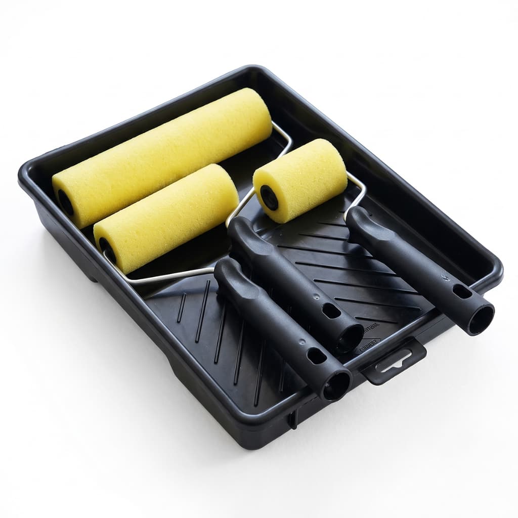 Kit 3 Rolos de Espuma P/ Pintura com Bandeja, 5/9/15cm, Amarelo