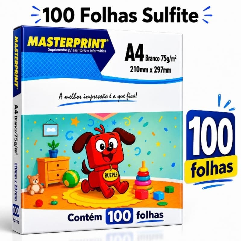 Papel Sulfite 100 Folhas Premium A4 75G Masterprint