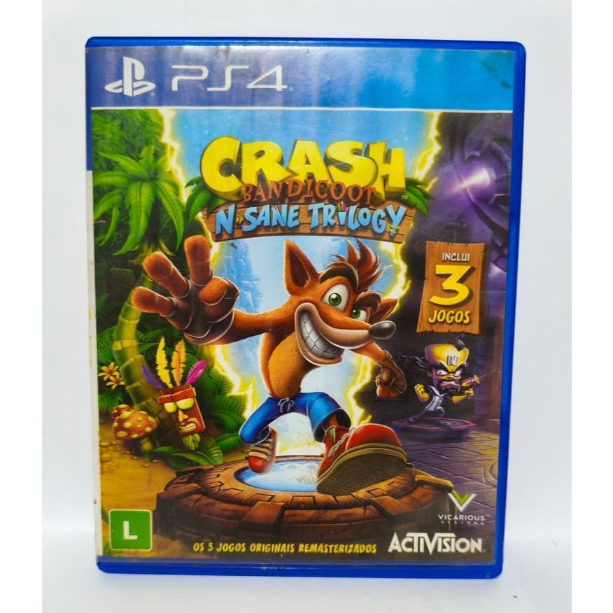 Jogo PS4 Original Usado Crash Bandicoot N.Sane Trilogy Midia Fisica