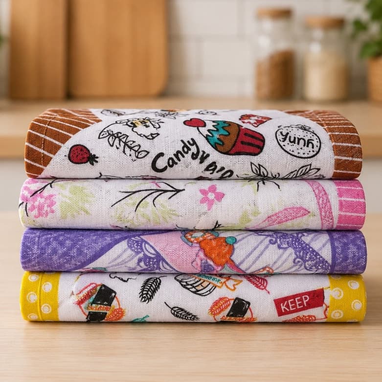 Panos de Prato 100% Algodão Alta Absorção Pano de Copa 45x70 Estampado Cozinha
