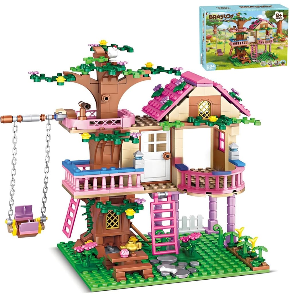 Brastoy Crianças Blocos De Construção Splicing Brinquedos Dreamtree House Meninas Bloco Construção