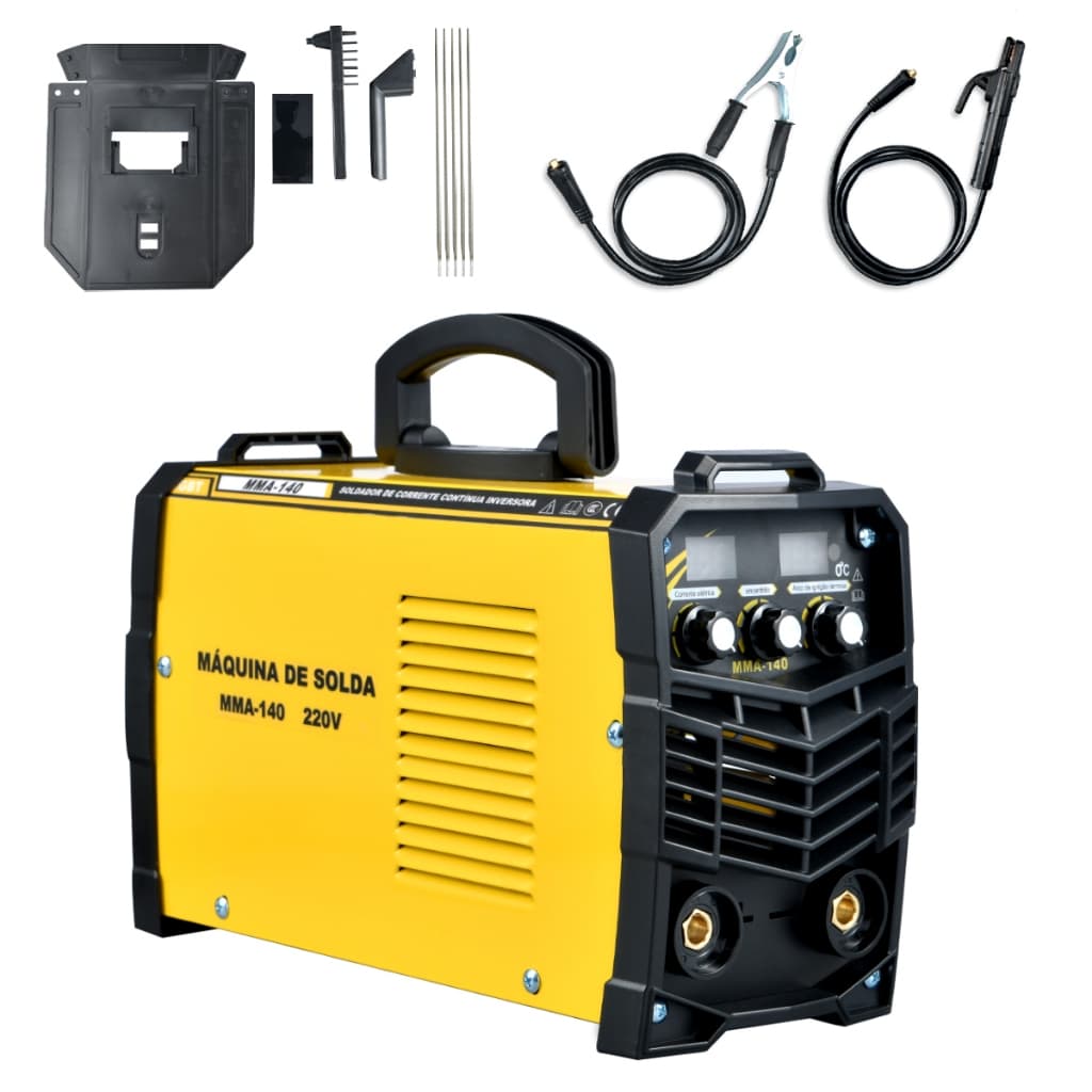 Máquina de Solda Inversora Compacta  110V 220V Uso Doméstico e Profissional Leve